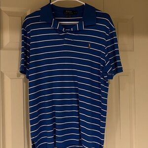 Ralph Lauren Blue Polo with White Stripes